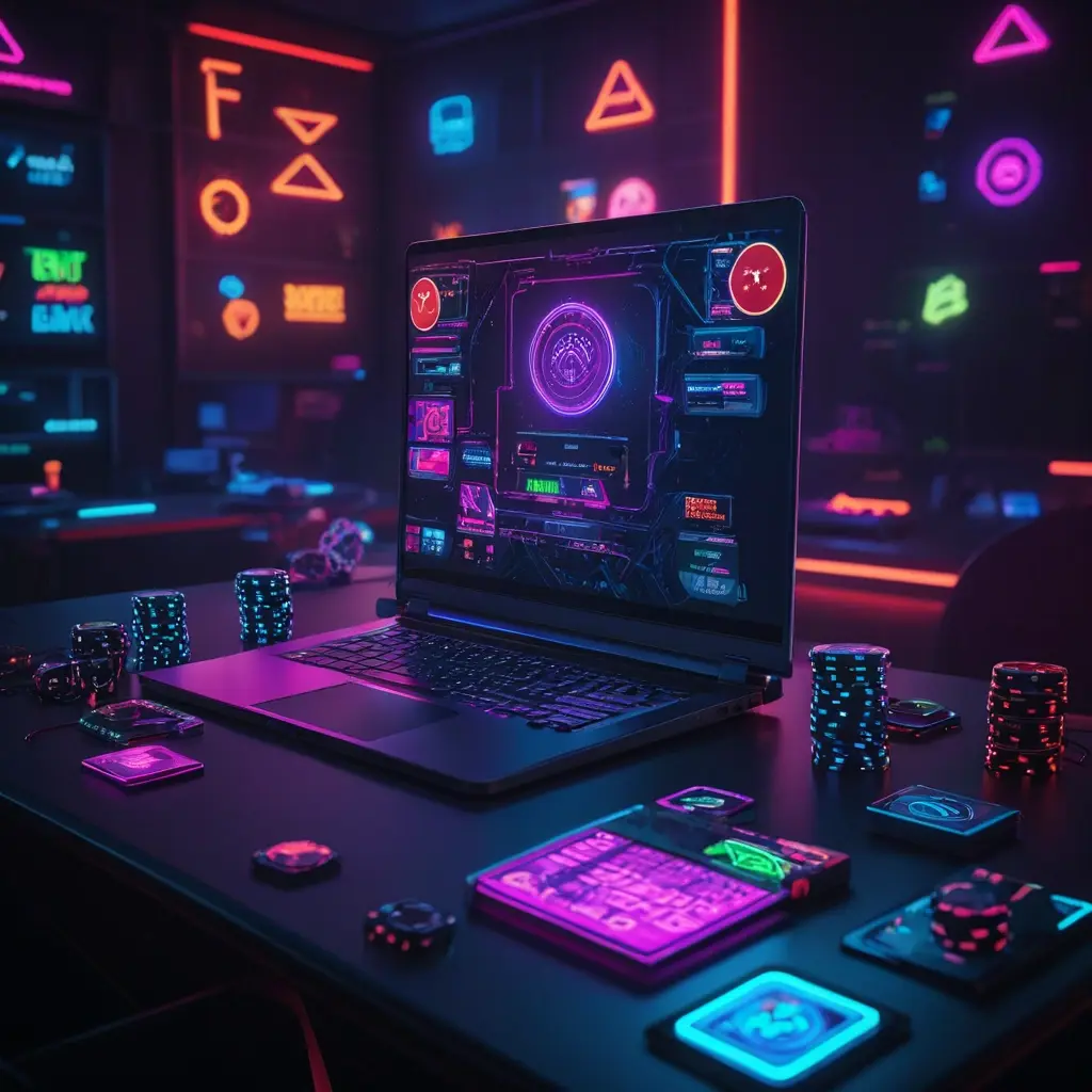 Modern digital casino platform dashboard showing professional analytics and gaming management interface